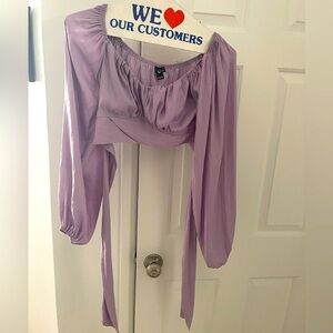 Windsor Lavender Purple Crop Blouse Women’s Medium